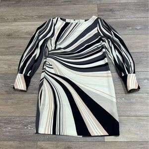 Richard Allen x H&M Dress Sz 6 Stripe Long Sleeve Mod Retro 70s Party Funky